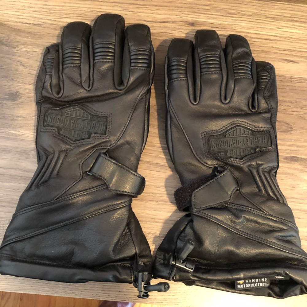 Harley Davidson black leather gloves